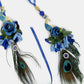 NVR Women & Men Set of 2 Blue Peacock Design Bhaiya Bhabhi Rakhi With Roli Chawal & Chocolate | Swadesiicart