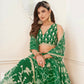 Aastha Fashion Parrot Green Butterfly Net White Cotton Thread Work And Sequence Work Embroidery Wedding Wear Lehenga Choli