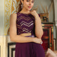 Janasya Purple Georgette Sequined Saree and Blouse | Swadesiicart