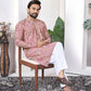 Anaita Peach Digital Printed Work Cotton Straight Kurta