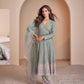 Anaita Sky-Blue Georgette Readymade Suit with Codding Dori & Sequence Work