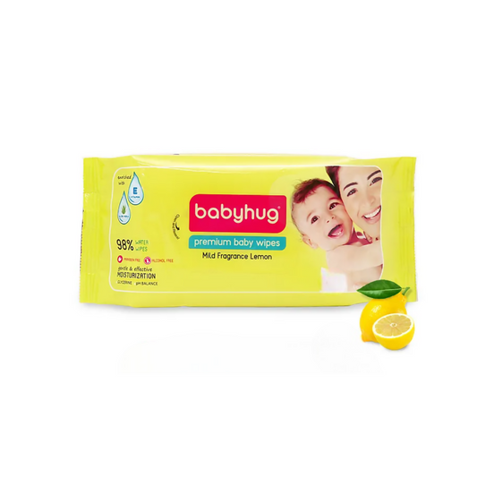 Babyhug Premium Water Baby Wet Wipes with Lemon Scent - Swadesiicart