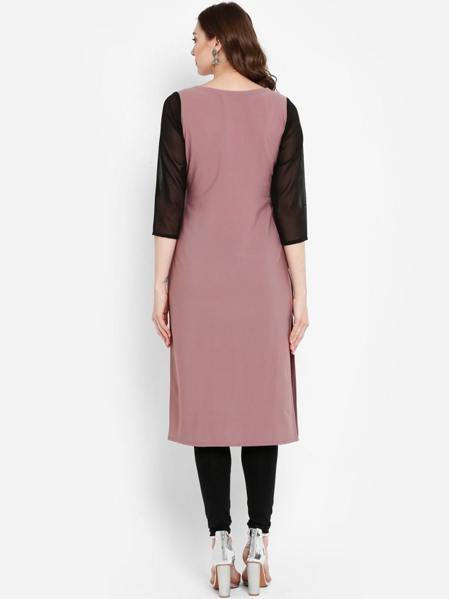 Ahalyaa Women Mauve Printed Straight Kurta | Swadesiicart
