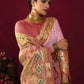 Vishnu Weaves Women's Baby-Pink Paithani Silk Saree with Blouse - Swadesiicart