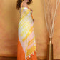 Very Much Indian Tie & Dye Handloom Mul Cotton Saree - Orange Yellow | Swadesiicart