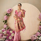 Vishnu Weaves Women's Baby-Pink Paithani Silk Saree with Blouse - Swadesiicart