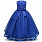 Asmaani Baby Girl's Royal Blue Color Satin A-Line Maxi Full Length Dress (AS-DRESS_22062)