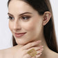 NVR Women Gold-Polished Solid Adjustable Finger Ring | Swadesiicart
