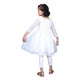 Akarshan viscose Lukhnowi Chikankari Anarkali kurta with Leggings - White | Swadesiicart