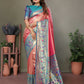 Aastha Fashion Dusty Pink Tissue Silk Paithani Woven Saree