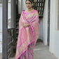 Vishnu Weaves Women's Baby-Pink Paithani Silk Saree with Blouse - Swadesiicart