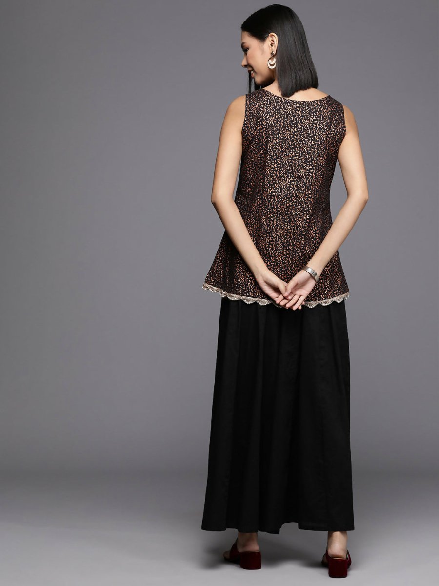 Ahalyaa Women's Traditional Wear Co-ods - Black - Swadesiicart