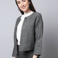Even Apparels Black Pure Wool Open Front Statement Women's Jacket | Swadesiicart