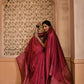 Vishnu Weaves Women's Pink Handloom Raw Silk Woven Border Saree with Unstitched Blouse - Swadesiicart
