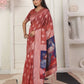 Shree Shyam Fashion Linen Cotton Rust Saree