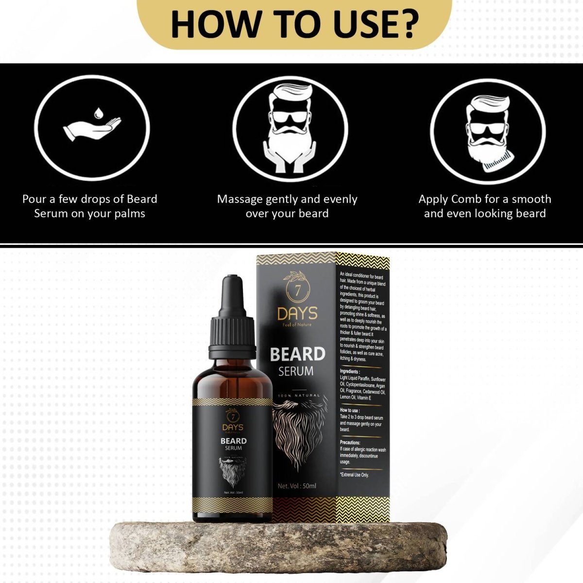 7 Days Beard Serum - Swadesiicart