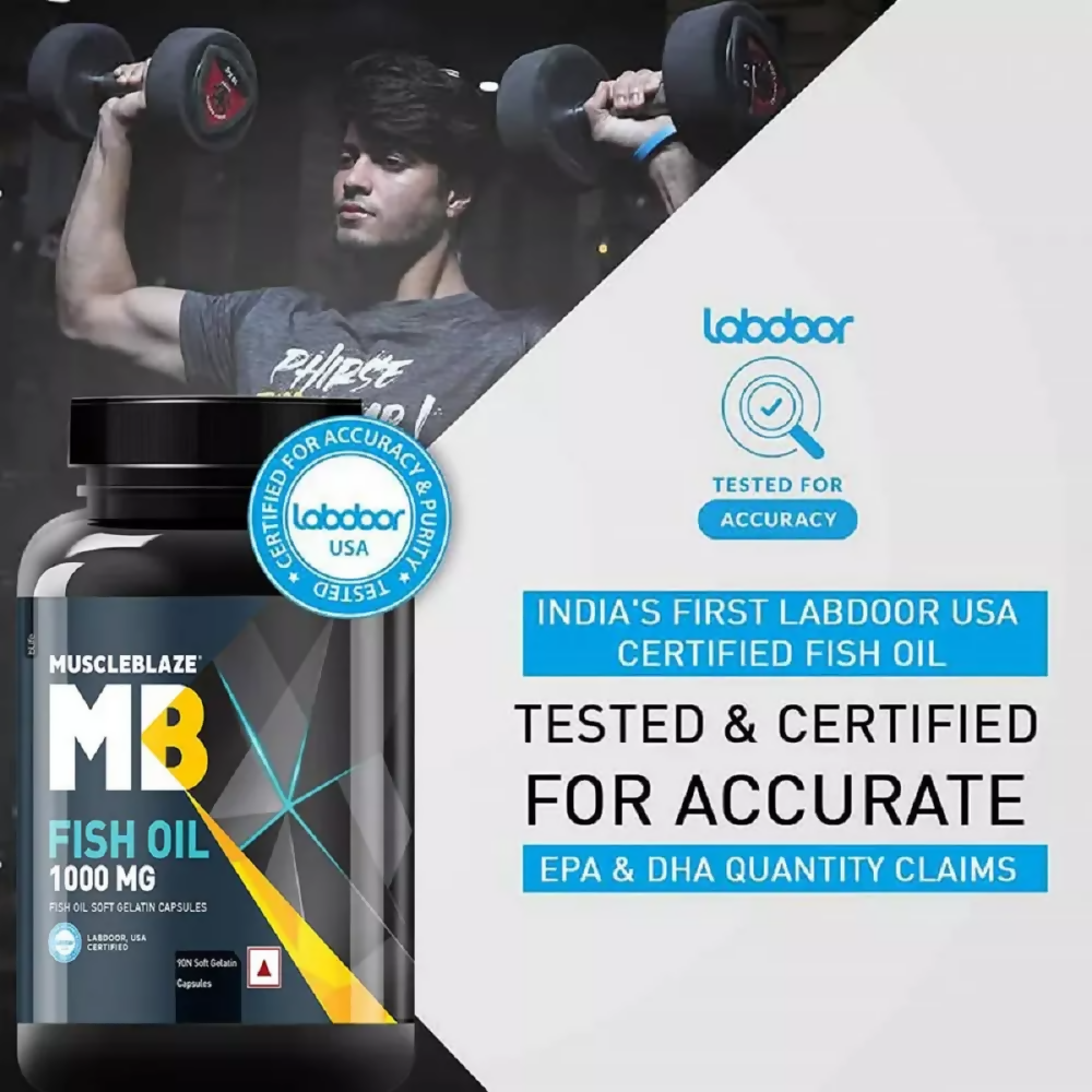 MuscleBlaze Fish Oil 1000 Mg Capsules | Swadesiicart