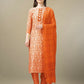 Jyoti Fashion Women's Orange Rayon Embroidery & Sequence work Kurta with Trouser & Dupatta | Swadesiicart
