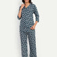 Alvano Beautiful Floral Print Co-ord set for Women's and Girls Rayon(Blue) - Swadesiicart
