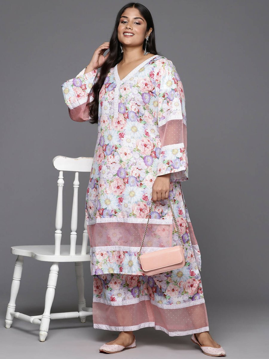 Ahalyaa Women's Traditional wear Kurta Set - Lavender | Swadesiicart