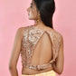 Amodini Designer Studio Copper Gold Sequined Pearl Sleeveless Padded Blouse