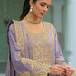 Anaita Lavender Heavy Chinon Readymade Palazzo Suit with Heavy Embroidery Work