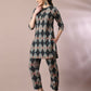 Myshka Women's Multi Printed Cotton Round Neck Party Tunic With Trousers Co-ord set - Swadesiicart