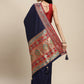 Shree Shyam Fashion Silk Blend Blue Saree