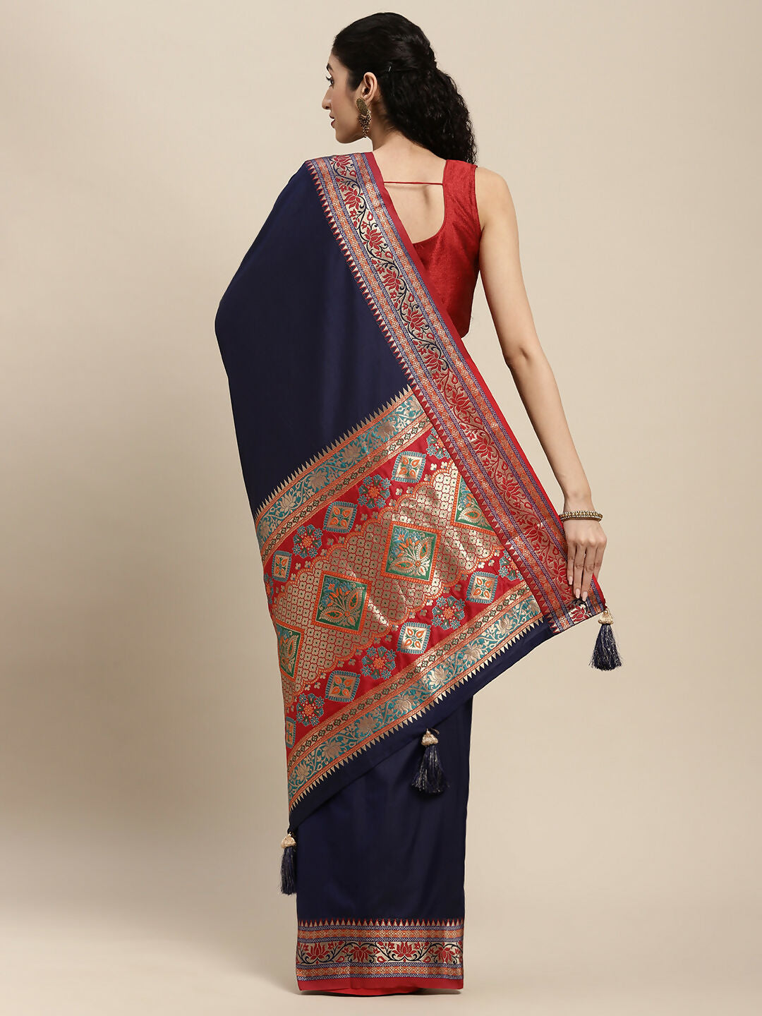 Shree Shyam Fashion Silk Blend Blue Saree