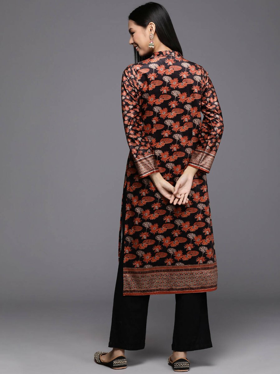 Ahalyaa Women's Traditional wear Kurta - Black | Swadesiicart