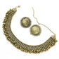 Mominos Fashion Johar Kamal Oxidised Gold-Polished Brass Finish Ghungroo Design Choker Set | Swadesiicart