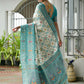 Vishnu Weaves Women's Sea-Green Banarasi Silk Patola Zari Woven Saree with Blouse - Swadesiicart