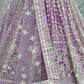 Jyoti Fashion Women's Mauve Net Patterned Thread Embroidered with Sequins Wedding Lehenga Choli | Swadesiicart