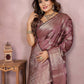 Aastha Fashion Purple Soft Organza Silk Weaving Saree