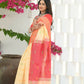 Beatitude Yellow Slub Cotton Floral Jamdani Saree