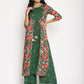 Ahalyaa Women's Green Rayon Printed Kurta Palazzo Set | Swadesiicart