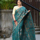 Beatitude Green Cotton Floral Jamdani Saree