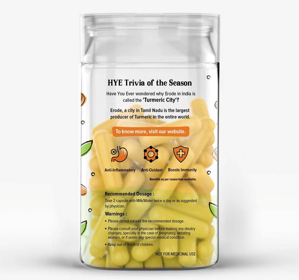 Hye Foods Curcumin Piperine Capsules | Swadesiicart
