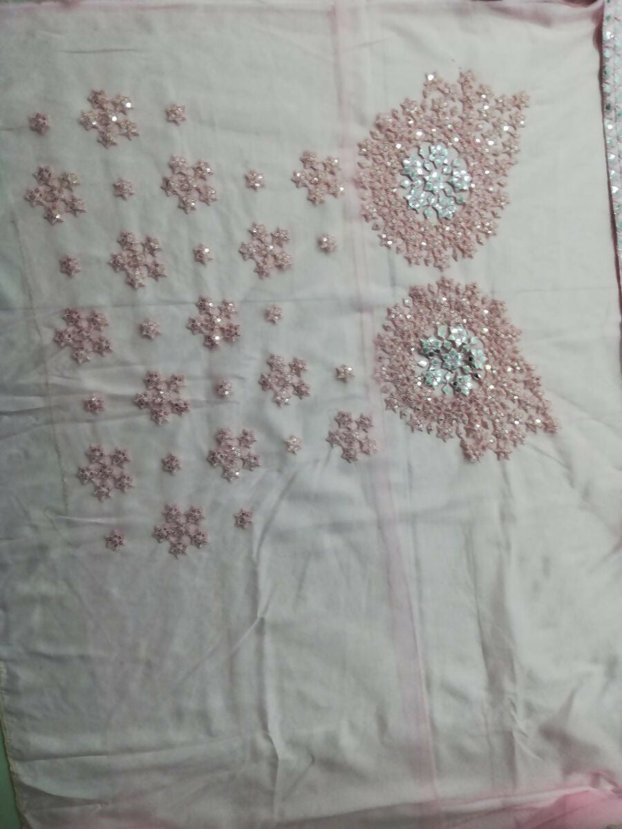 Jyoti Fashion Dreamy Baby Pink Silk Thread with Paper Mirror & Cut work Lehenga Choli with Dupatta | Swadesiicart