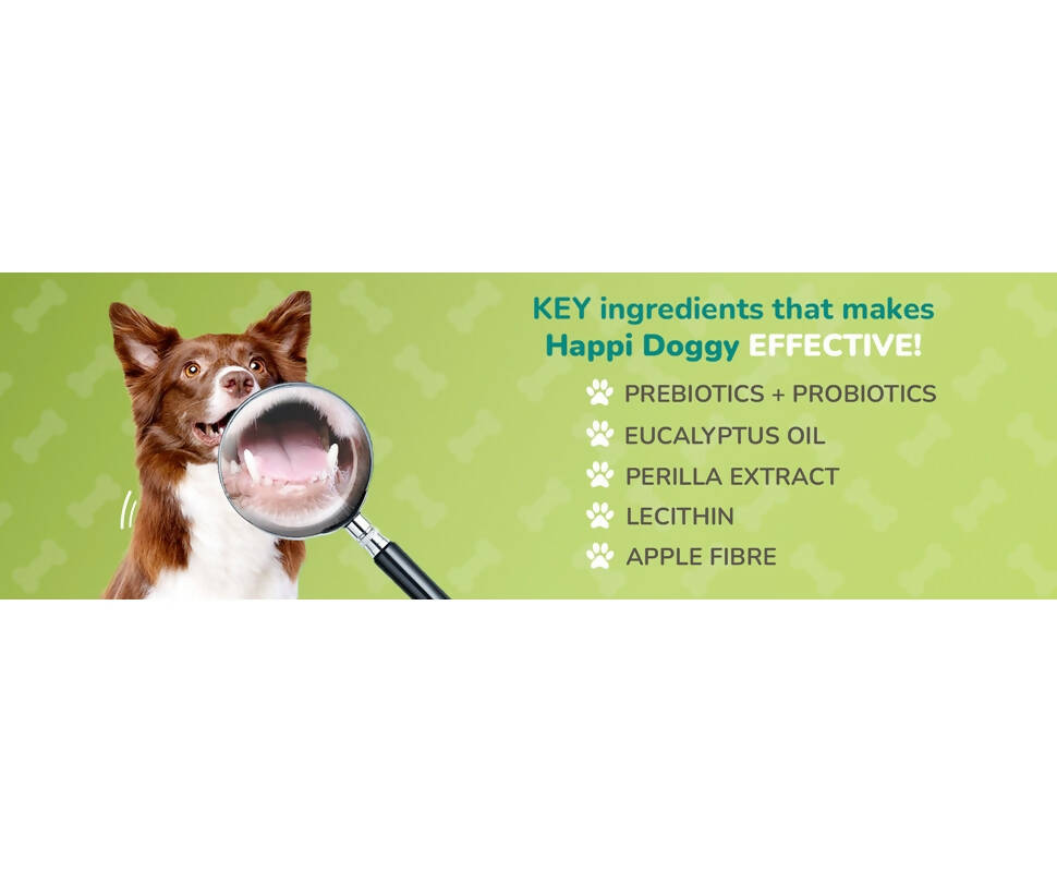 Happi Doggy Dental Chew Care Hip & Joint Support Rosehip & Okra - Swadesiicart