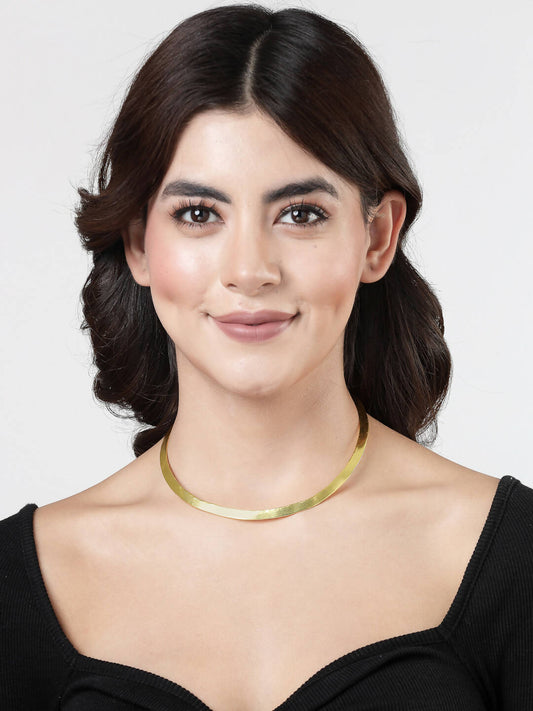 NVR Women Gold-Polished Choker Necklace | Swadesiicart