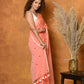 Very Much Indian Pure Mul Cotton Handloom Saree - Peach | Swadesiicart