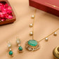 Natural Stones Antique Finish Earrings and Necklace set - Ruby Raang | Swadesiicart