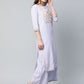 Ahalyaa Women's Powder Blue Crepe Gold Printed Kurta Palazzo Set | Swadesiicart