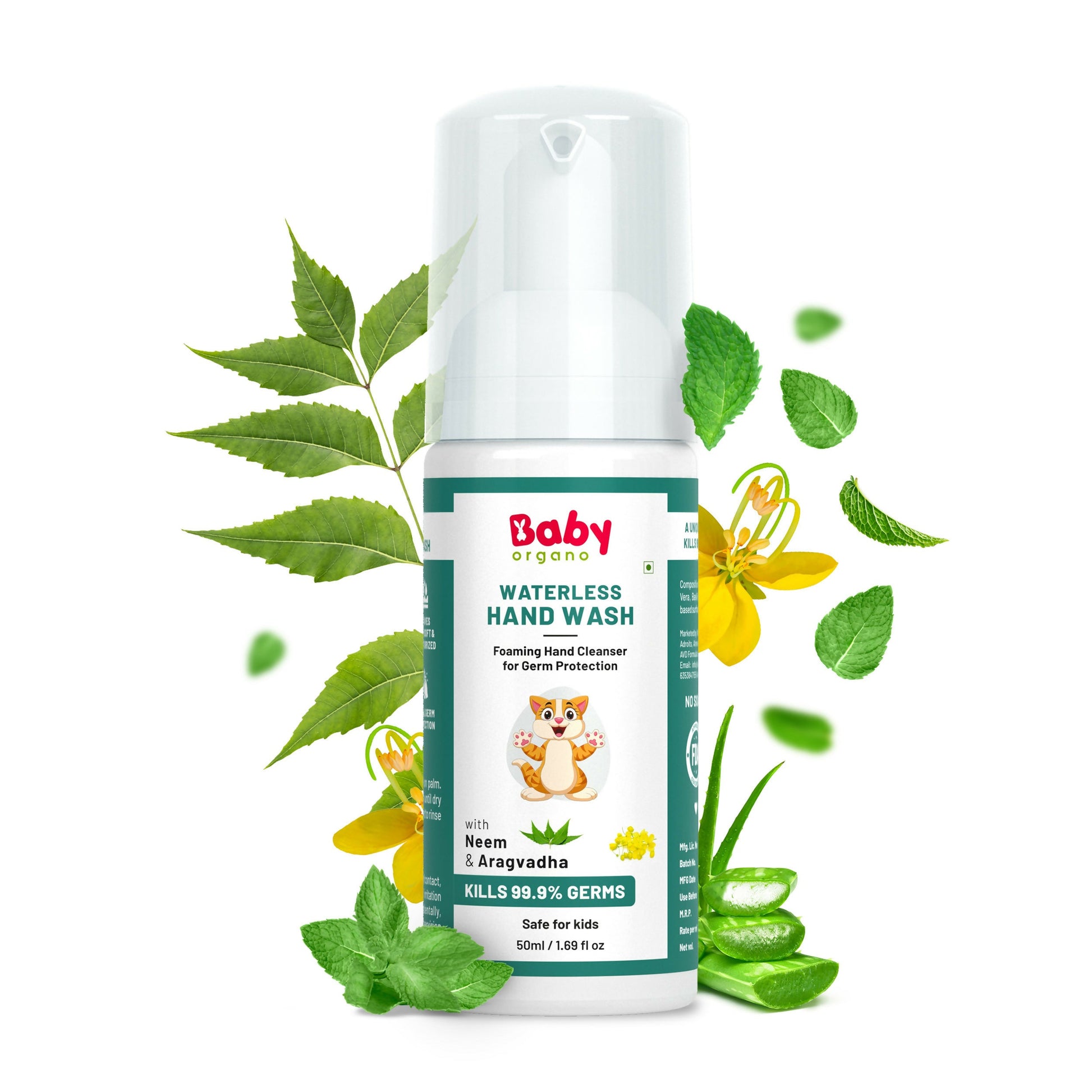 Babyorgano Non Alcoholic Foam Based Waterless Hand Wash for Kids - Babyorgano