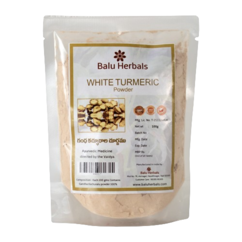 Balu Herbals White Turmeric (Gandha Kachuralu) Powder - Balu Herbals