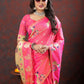 Lorenvalley Fashion Pink Soft Paithani Silk Woven Design Gold Zari Meenakari Weaving Saree - Swadesiicart