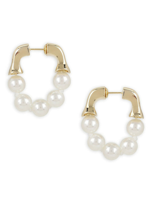 Hoop Pearl Earrings- Ruby Raang | Swadesiicart