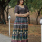 Jyoti Fashion Women's Black Heavy Digital Printed Pure Chanderi Anarkali Dress | Swadesiicart