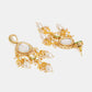 Ruby Raang 22k Gold Polished Kundan Earrings With Pearls | Swadesiicart